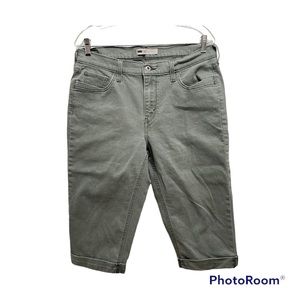 Levi’s Olive Green Denim Bermuda Capris